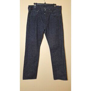 Levis 501 Jeans Mens 34X32 Black‎ Button Fly Straight Leg Cowboy Rancher